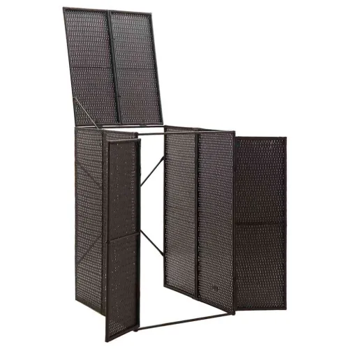 Spremište za kantu za smeće crno 70 x 80 x 117 cm od poliratana - Crna 1 Cijena
