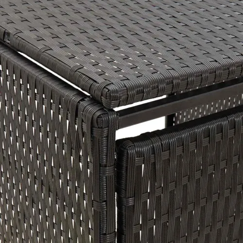 Spremište za kantu za smeće crno 70 x 80 x 117 cm od poliratana - Crna 1 Cijena