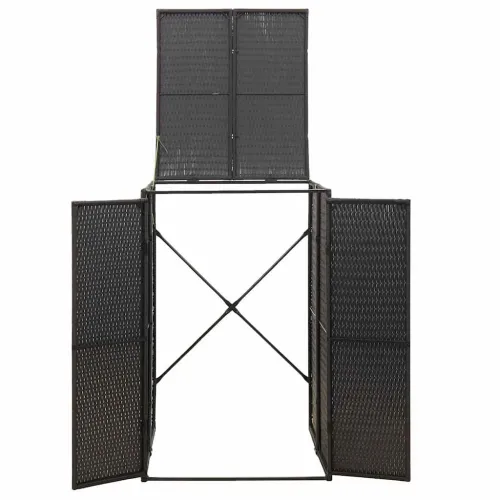 Spremište za kantu za smeće crno 70 x 80 x 117 cm od poliratana - Crna 1 Cijena