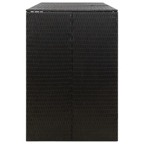 Spremište za 3 kante za smeće crno 207 x 80 x 117 cm poliratan - Crna 3 kante 1 3 Cijena