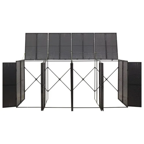 Spremište za 4 kante za smeće crno 274 x 80 x 117 cm poliratan - Crna 4 Cijena