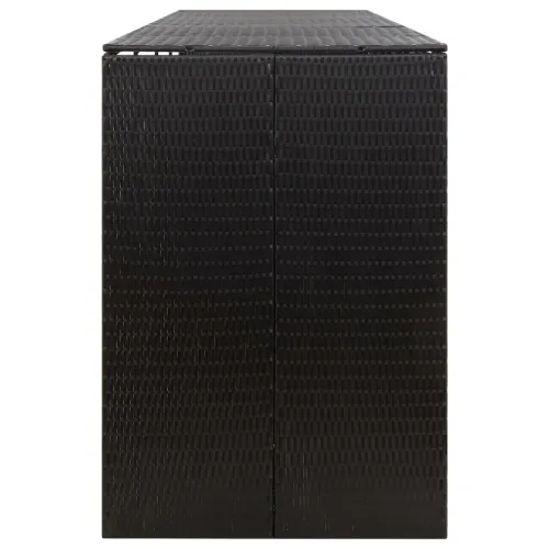 Spremište za 4 kante za smeće crno 274 x 80 x 117 cm poliratan - Crna 4 Cijena