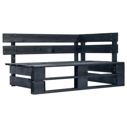 Kutna vrtna sofa od paleta od crno impregnirane borovine - Siva 1 kutna sofa Crna Cijena