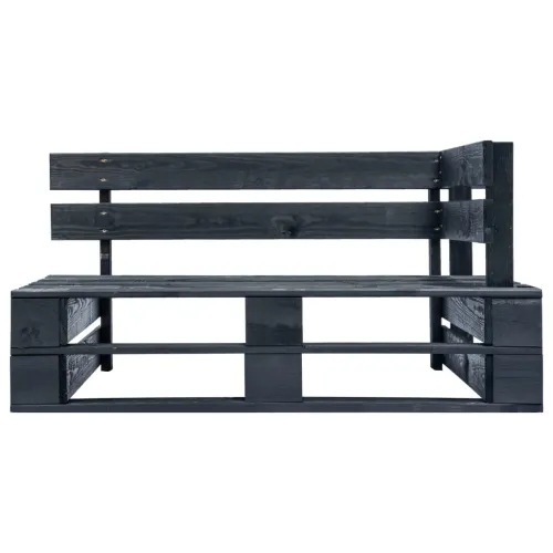 Kutna vrtna sofa od paleta od crno impregnirane borovine - Siva 1 kutna sofa Crna Cijena