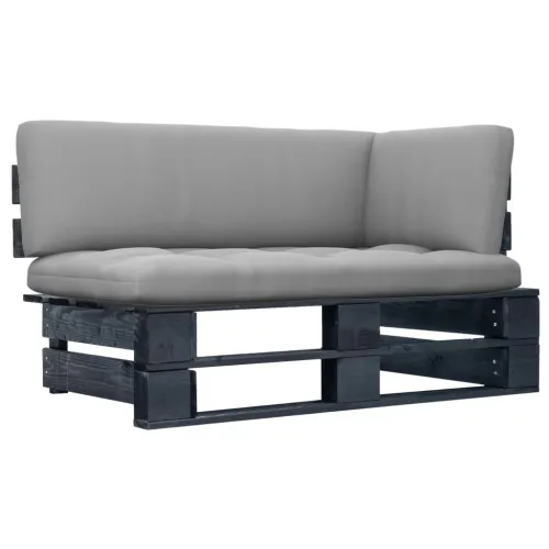 Kutna vrtna sofa od paleta od crno impregnirane borovine - Siva 1 kutna sofa Crna Cijena
