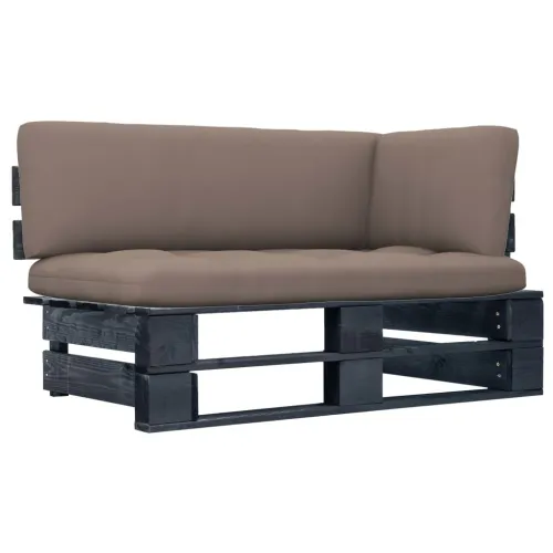 Kutna vrtna sofa od paleta od crno impregnirane borovine - Sivo-smeđa Crna kutna sofa Cijena