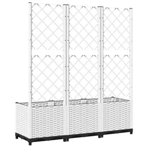 Vrtna sadilica s rešetkom bijela 120 x 40 x 136 cm PP - Bijela 120 x 40 x 136 cm bez kotača Cijena