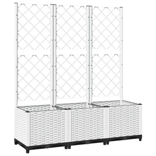 Vrtna sadilica s rešetkom bijela 120 x 40 x 136 cm PP - Bijela 120 x 40 x 136 cm bez kotača Cijena