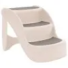 Sklopive ljestve za pse s 3 stepenice krem 50x38x38 cm plastika