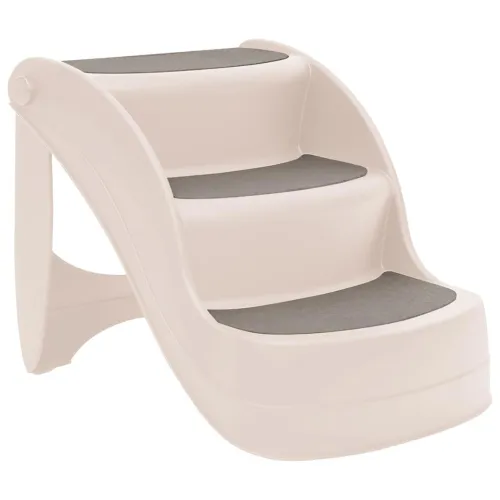 Sklopive ljestve za pse s 3 stepenice krem 50x38x38 cm plastika - Krema Krema Cijena