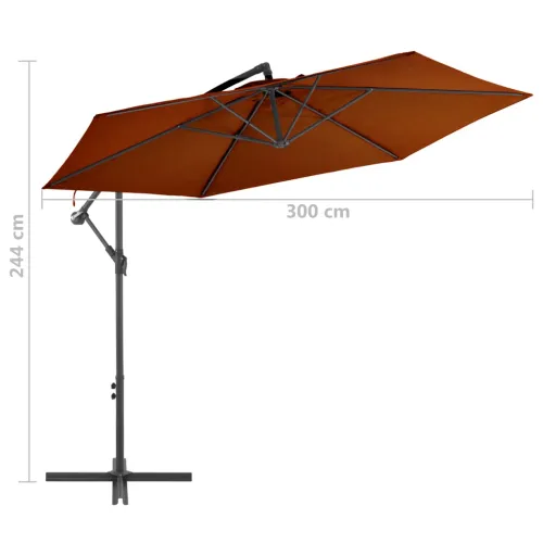 Konzolni vrtni suncobran s aluminijskim stupom 300 cm terakota - Terakota Cijena