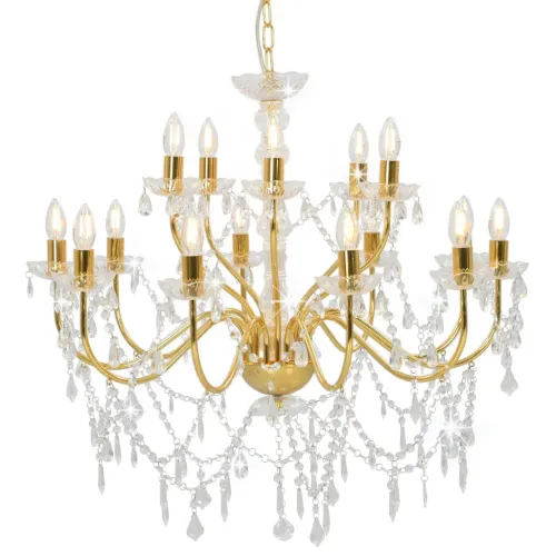 Luster s 2 razine zlatni 15 žarulja E14 - Zlatno 1 1 Cijena