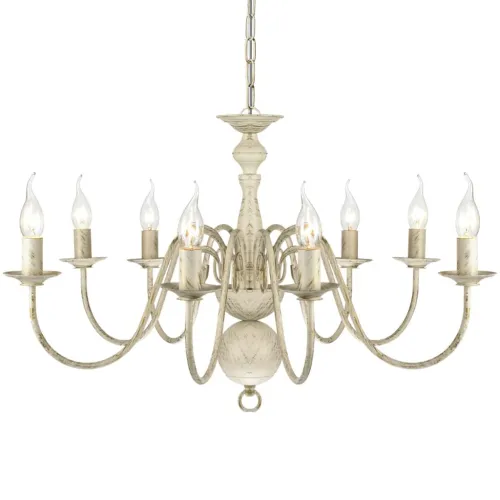 Metalni Luster u Antiknom Stilu Bijeli 8 x E14 žarulja - Bijela 80 x 45 cm 1 8 Cijena
