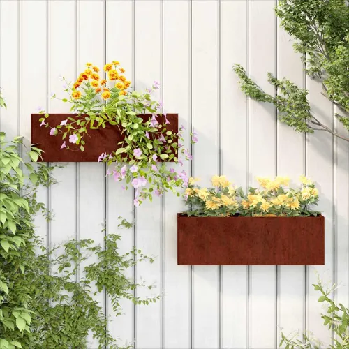 Zidne sadilice 2 kom boja hrđe od čelika COR-TEN 53x10x17 cm Cijena