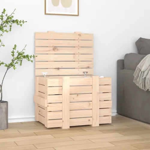 Kutija za pohranu 58 x 40,5 x 42 cm od masivne borovine - Prirodna 58 x 40.5 x 42 cm Cijena