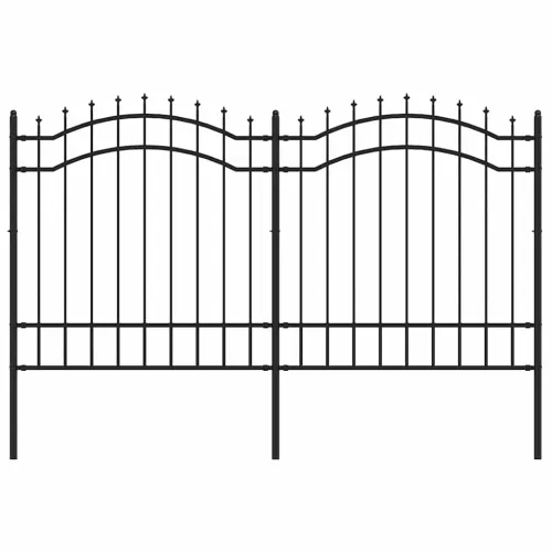 Vrtna ograda Woerden s vrhom koplja crna 240x125 cm čelična - 165 cm Crna Cijena