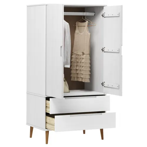 Ormar MOLDE bijeli 90 x 55 x 175 cm od masivne borovine - Bijela 1 1 Cijena
