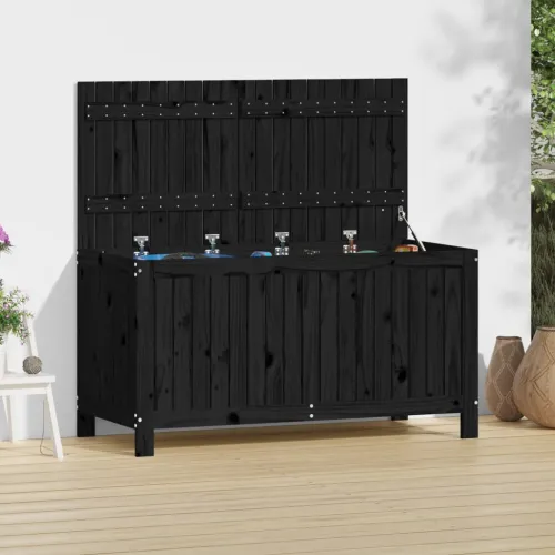 Vrtna kutija za pohranu crna 121x55x64 cm od masivne borovine - Crna boja bora 121 x 55 x 64 cm Crna boja bora 121 x 55 x 64 cm Cijena