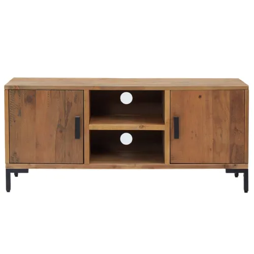 TV ormarić smeđi 110x35x48 cm od masivne borovine - Smeđa 110 x 35 x 48 cm 1 Cijena