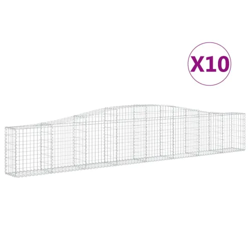 Lučne gabionske košare 10 kom 400x30x60/80 cm pocinčano željezo - 400 x 30 x 60/80 cm 10 Cijena