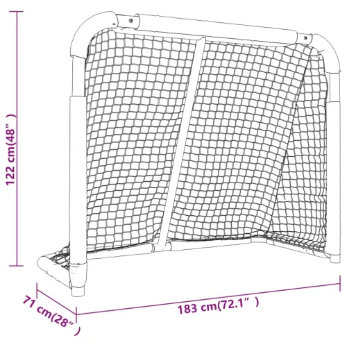 Gol za hokej crveno-bijeli 183 x 71 x 122 cm od poliestera - 183 x 71 x 122 cm Cijena