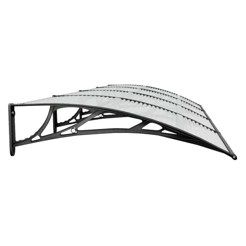 Nadstrešnica za vrata crna 350 x 100 cm polikarbonatna - Crna i prozirna 350 x 100 cm Cijena