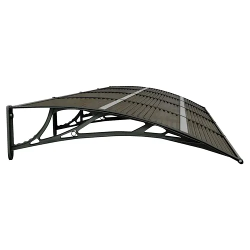 Nadstrešnica za vrata Crna 350x100 cm Polikarbonat - Crna i smeđa 350 x 100 cm Cijena
