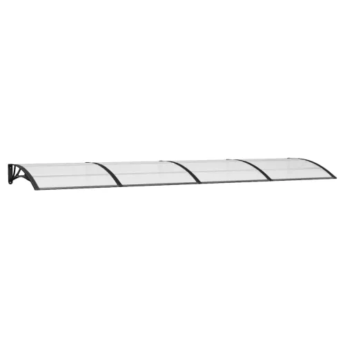Nadstrešnica za vrata crna 400 x 100 cm polikarbonatna - Crna i prozirna 400 x 100 cm 1 Cijena