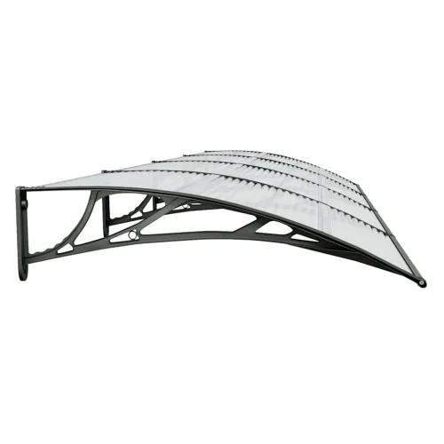 Nadstrešnica za vrata crna 400 x 100 cm polikarbonatna - Crna i prozirna 400 x 100 cm Cijena