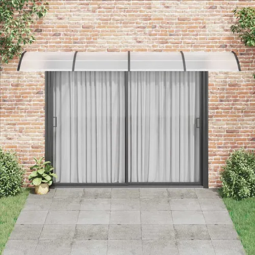 Nadstrešnica za vrata crna 400 x 100 cm polikarbonatna - Crna i prozirna 400 x 100 cm Cijena