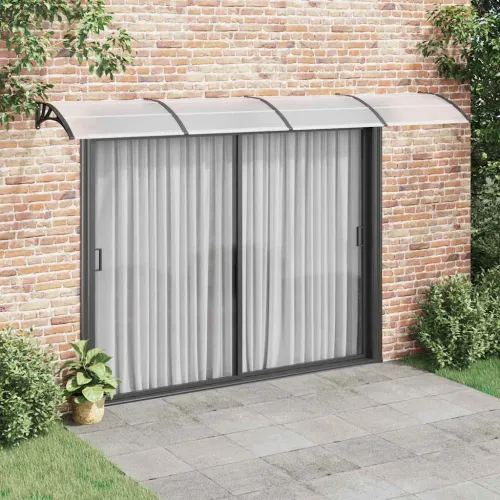 Nadstrešnica za vrata crna 400 x 100 cm polikarbonatna - Crna i prozirna 400 x 100 cm 1 Cijena