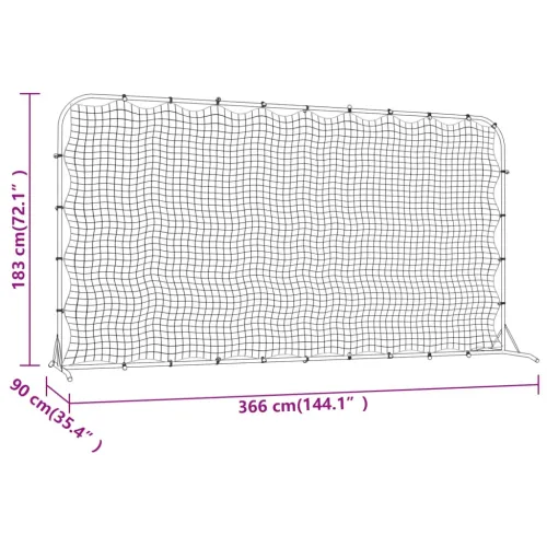 Nogometna mreža za odbijanje crna 366 x 90 x 183 cm HDPE Cijena