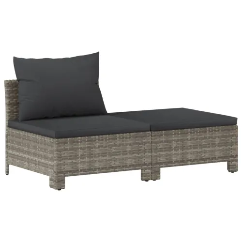 10-dijelna vrtna garnitura od poliratana s jastucima siva - 2x corner + 5x middle + 2x armchair + footrest Cijena