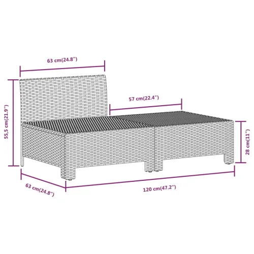 10-dijelna vrtna garnitura od poliratana s jastucima siva - 2x corner + 5x middle + 2x armchair + footrest Cijena