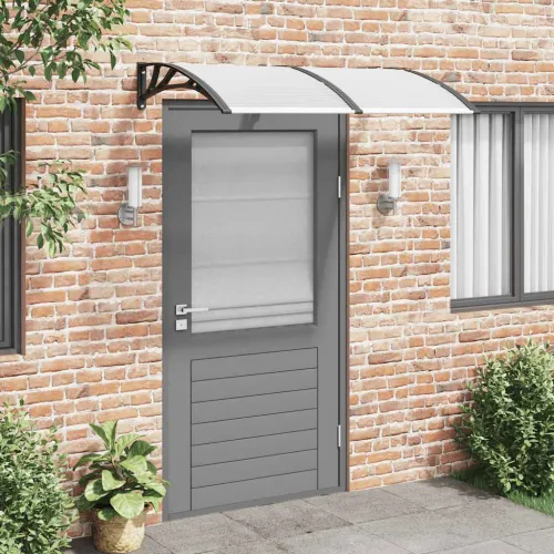 Nadstrešnica za vrata crna 150 x 100 cm polikarbonatna - Prozirni i crni 150 x 100 cm Cijena