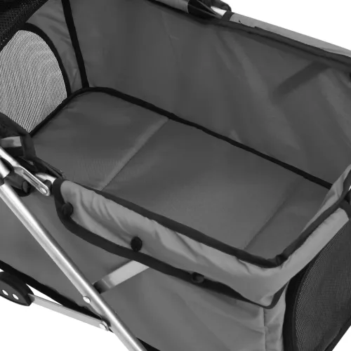 Sklopiva kolica za pse siva 76 x 50 x 100 cm od tkanine Oxford - Siva Cijena