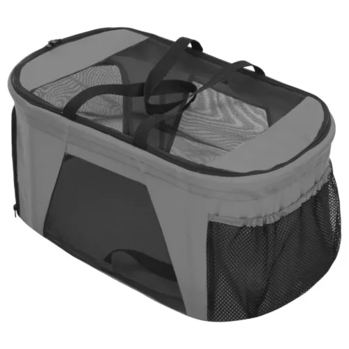 2-slojna sklopiva kolica za pse siva 83x48x97 cm tkanina oxford - Siva Cijena