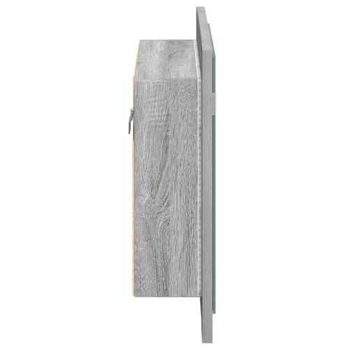 LED kupaonski ormarić s ogledalom boja hrasta 60x12x45cm drveni - Sivi hrast sonoma Cijena