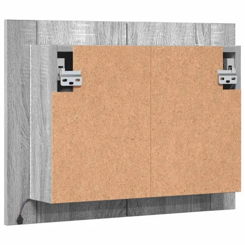 LED kupaonski ormarić s ogledalom boja hrasta 60x12x45cm drveni - Sivi hrast sonoma Cijena