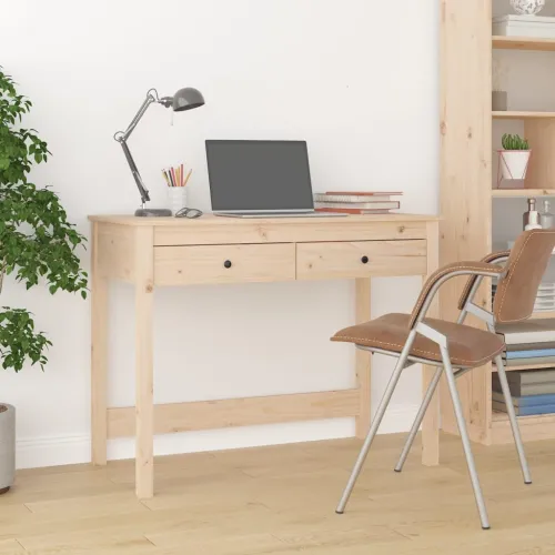 Radni stol s ladicama 100 x 50 x 78 cm od masivne borovine - Prirodna Prirodna Cijena