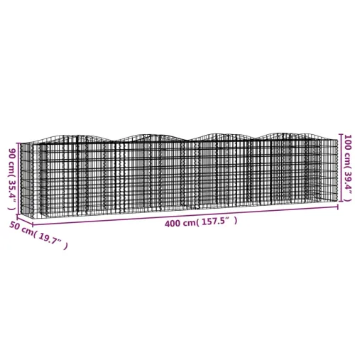 Lučna gabionska povišena gredica 400x50x100cm pocinčano željezo - 400 x 50 x 100 cm Cijena