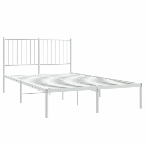 Metalni okvir za krevet s uzglavljem bijeli 120 x 190 cm - Bijela 120 x 190 cm s uzglavljem Cijena