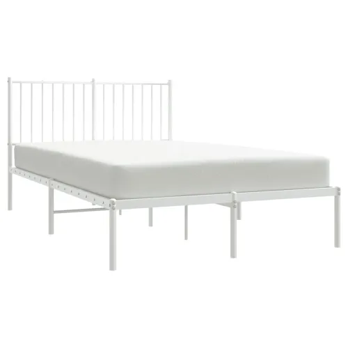 Metalni okvir za krevet s uzglavljem bijeli 120 x 190 cm - Bijela 120 x 190 cm s uzglavljem Cijena