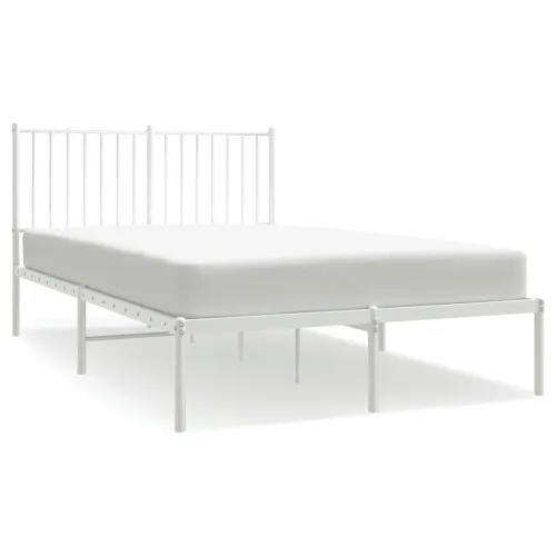 Metalni okvir za krevet s uzglavljem bijeli 120 x 190 cm - Bijela 120 x 190 cm s uzglavljem Cijena