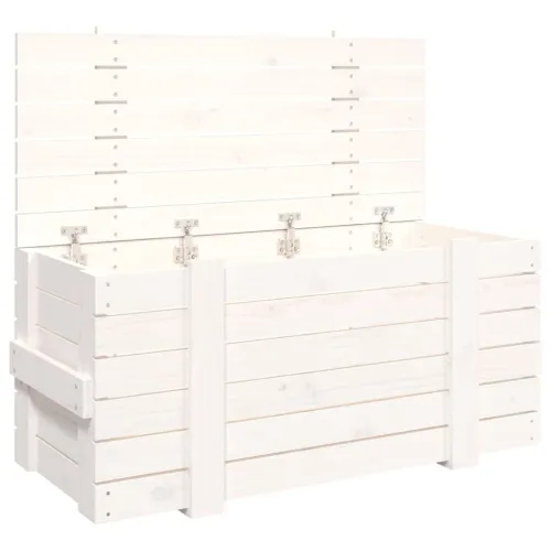 Kutija za pohranu bijela 91 x 40,5 x 42 cm od masivne borovine - Bijela 91 x 40.5 x 42 cm Cijena