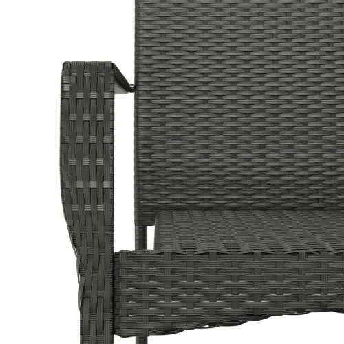 Vrtna garnitura - 5-dijelni vrtni blagovaonski set s jastucima od poliratana crni - Crna Dužina stola 80 cm 4 Cijena