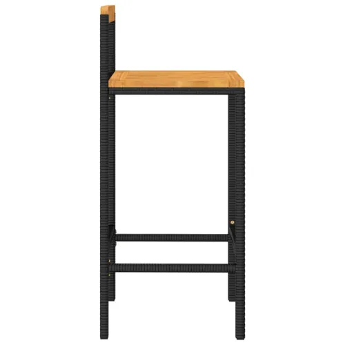 Barski stolci crni 2 kom poliratan i masivno bagremovo drvo - Crna 40 x 44 x 100 cm 2 Cijena