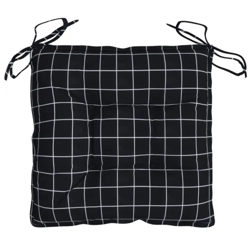 Jastuci za stolice 4 kom crni karirani 50x50x7 cm od tkanine - Crno-bijelo 50 x 50 x 7 cm 4 Cijena