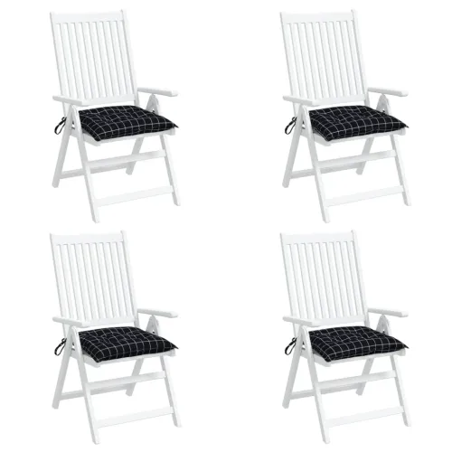 Jastuci za stolice 4 kom crni karirani 50x50x7 cm od tkanine - Crno-bijelo 50 x 50 x 7 cm 4 Cijena