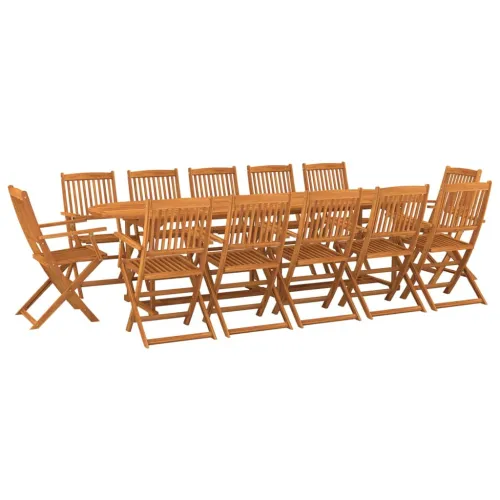 Vrtna garnitura - 13-dijelni vrtni blagovaonski set 280x90x75 cm bagremovog drva - S naslonom za ruke Ovalno 12 Cijena